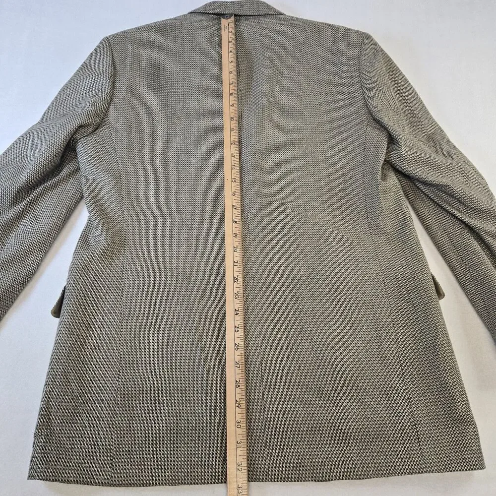 Vintage Stanley Blacker Three Button Tweed Houndstooth Blazer 42L Ventless